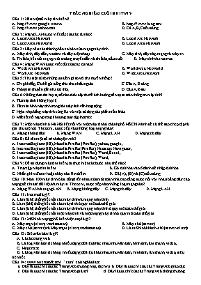 Đề trắc nghiệm cuối HKI môn Tin học Lớp 9